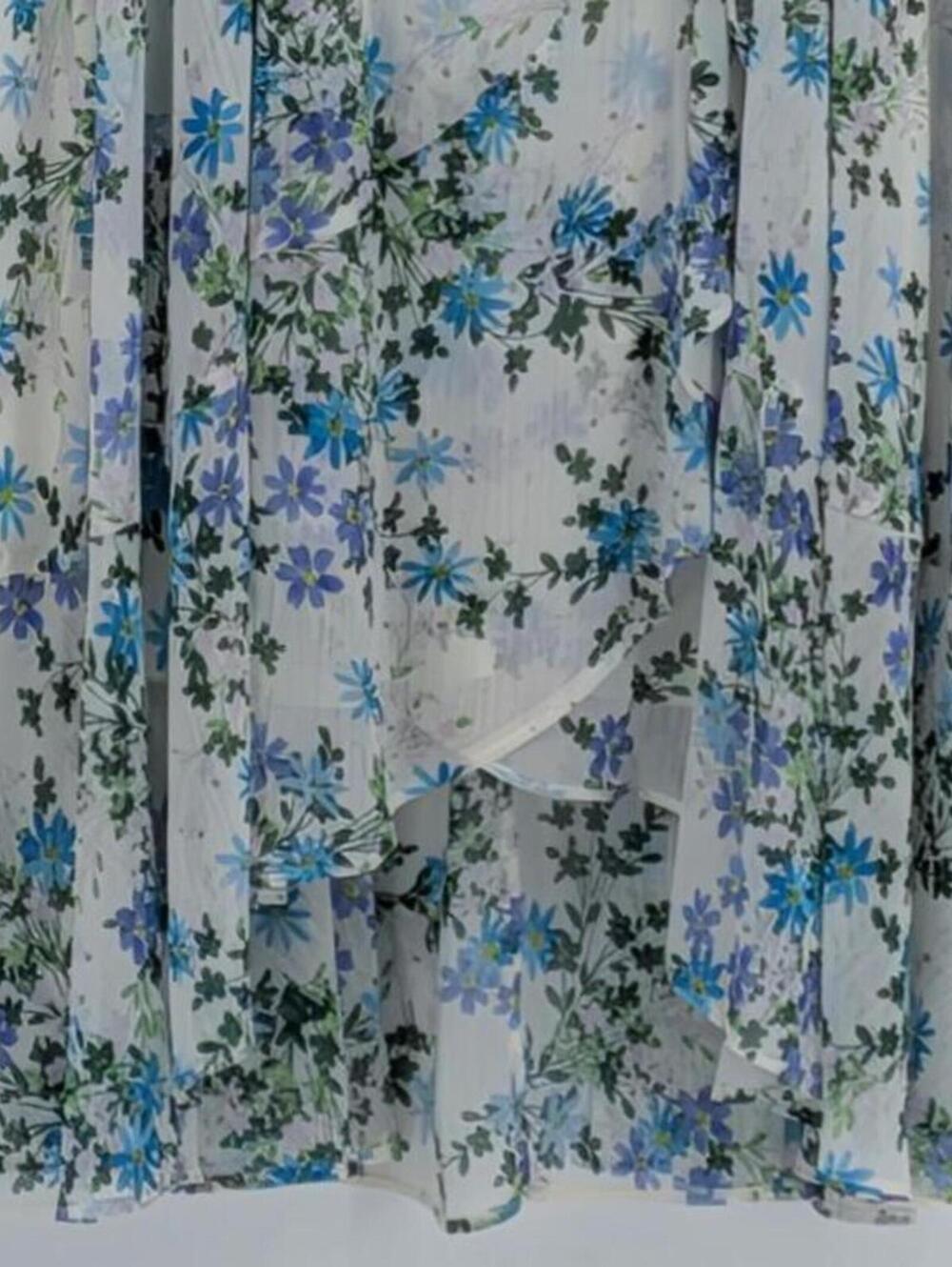 NEW Chaps Ralph Lauren $79 Size 12 White Blue Green Teal Floral Faux Wrap Dress - Picture 5 of 16
